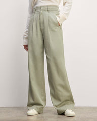 The Draper Pleated Pant in Buttersmooth | Seagrass | 30" Inseam