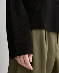 The Slouchy Funnel Neck in Everyday Cotton | Black