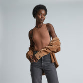 The Luxe Rib Racerback Tank | Carob Brown