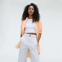 The Way Long Oxford Shirt | Apricot