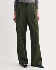 Wide-Leg Trouser in Buttersmooth | Dark Green | 30" Inseam
