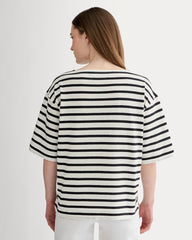 The Mariner Oversized Tee | Bone / Black