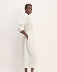 The Mini Jacquard Stripe Shirt Dress | Bone
