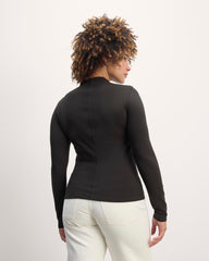 The Form Funnel-Neck Tee | Black