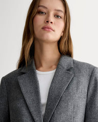 The Oversized Blazer in Wool | Grey Herringbone