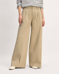 The Pleated Wide-Leg Chino | Trench Coat Khaki