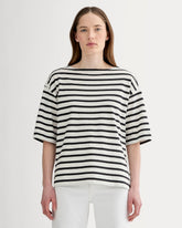 The Mariner Oversized Tee | Bone / Black
