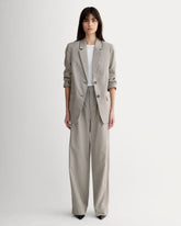 The Draper Pleated Pant in Buttersmooth | Deep Taupe Mini Gingham | 30" Inseam