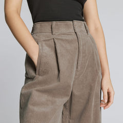 The Corduroy Way-High® Drape Pant | Taupe Grey