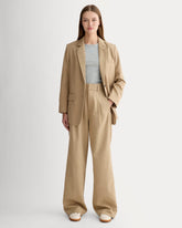 The Draper Pleated Pant in Buttersmooth | Ash Brown | 32" Inseam