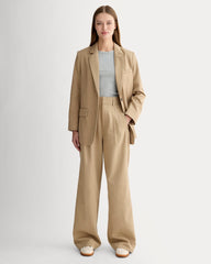 The Draper Pleated Pant in Buttersmooth | Ash Brown | 32" Inseam