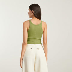 The Pima Micro-Rib Short Tank | Pepper
