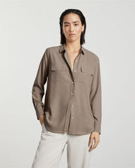 The Washable Silk Relaxed Shirt | Burnt Sugar