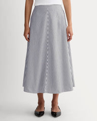 The Midi Skirt in Ultrasoft Cotton | Optic White / Black