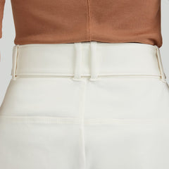 The Structured Cotton Belted Pant | Bone