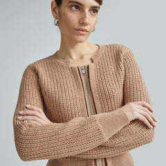 The Cropped Cotton-Merino Bomber | Chestnut