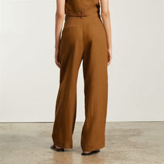 The Linen Way-High® Drape Pant | Tawny Brown