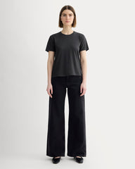 The Box-Cut Tee in Essential Cotton | Washed Black | No Pocket