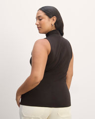 The Form Mock-Neck Tank | Black
