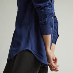The Washable Silk Relaxed Shirt | Ocean Cavern