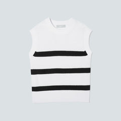 The Cotton Summer Sweater Tank | Canvas / Black