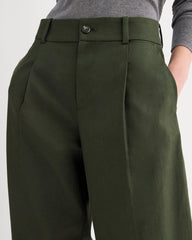 Wide-Leg Trouser in Buttersmooth | Dark Green | 30" Inseam