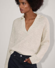 The Oversized Polo in Alpaca | Almond