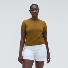 The Box-Cut Tee in Essential Cotton | Tapenade | No Pocket