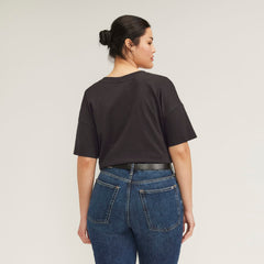 The Organic Cotton Slouchy V-Neck | Vintage Black