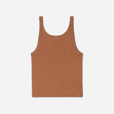 The Pima Micro-Rib Short Tank | Tawny Brown