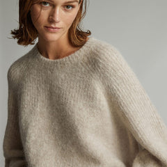 The SuperFuzz Alpaca Oversized Crew | Light Oat
