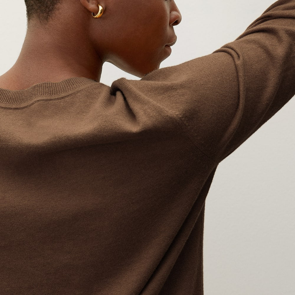 The Organic Cotton Crewneck Sweater  | Dark Camel