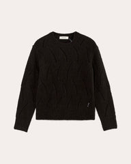 The Pointelle Sweater in Cloud | Black