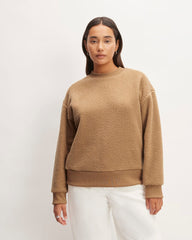 The ReNew Fleece Oversized Crew | Tiger's Eye