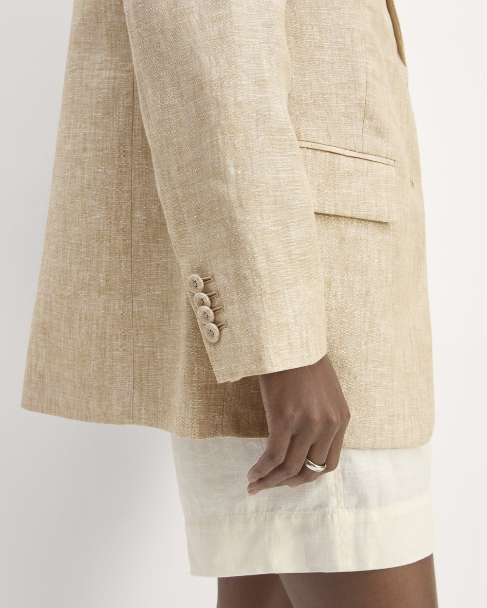 The Oversized Blazer in Linen | Cornstalk Chambray