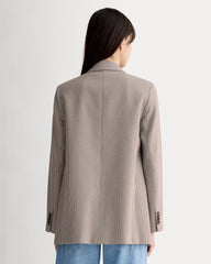 The Oversized Blazer in Buttersmooth | Deep Taupe Mini Gingham