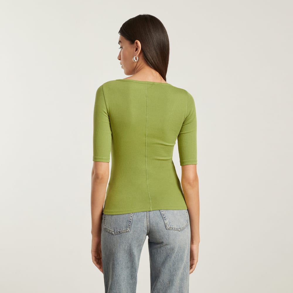 The Luxe Micro-Rib Scoop-Neck Tee | Pepper