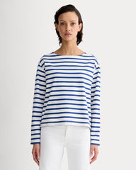 The Mariner Tee | Bone / Mazarine Blue
