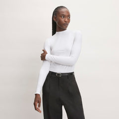 The Supima® Form Funnel Neck Tee | White