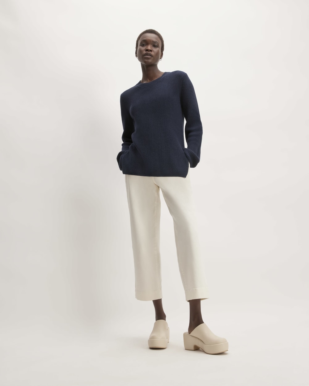 The Organic Cotton Slim Crew Sweater | Navy