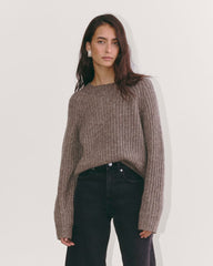 The Fisherman Crew in Cloud | Taupe Melange