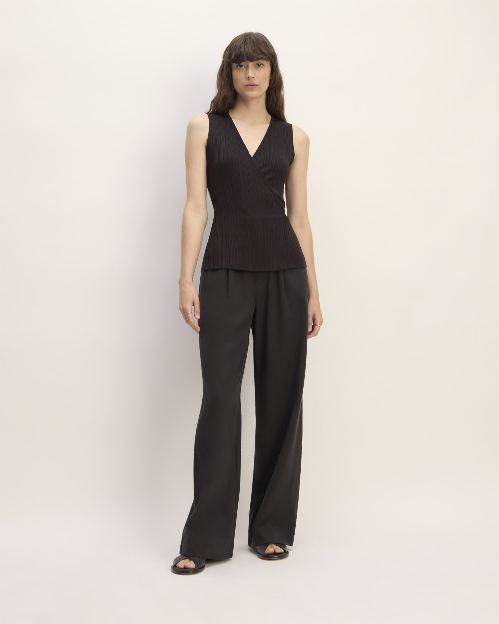 The Rib Wrap Top | Black