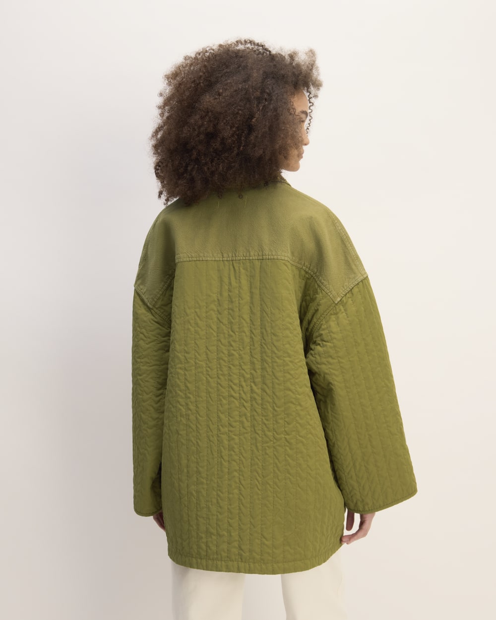 The Everlane x Marques' Almeida Canvas Patchwork Jacket | Moss Green