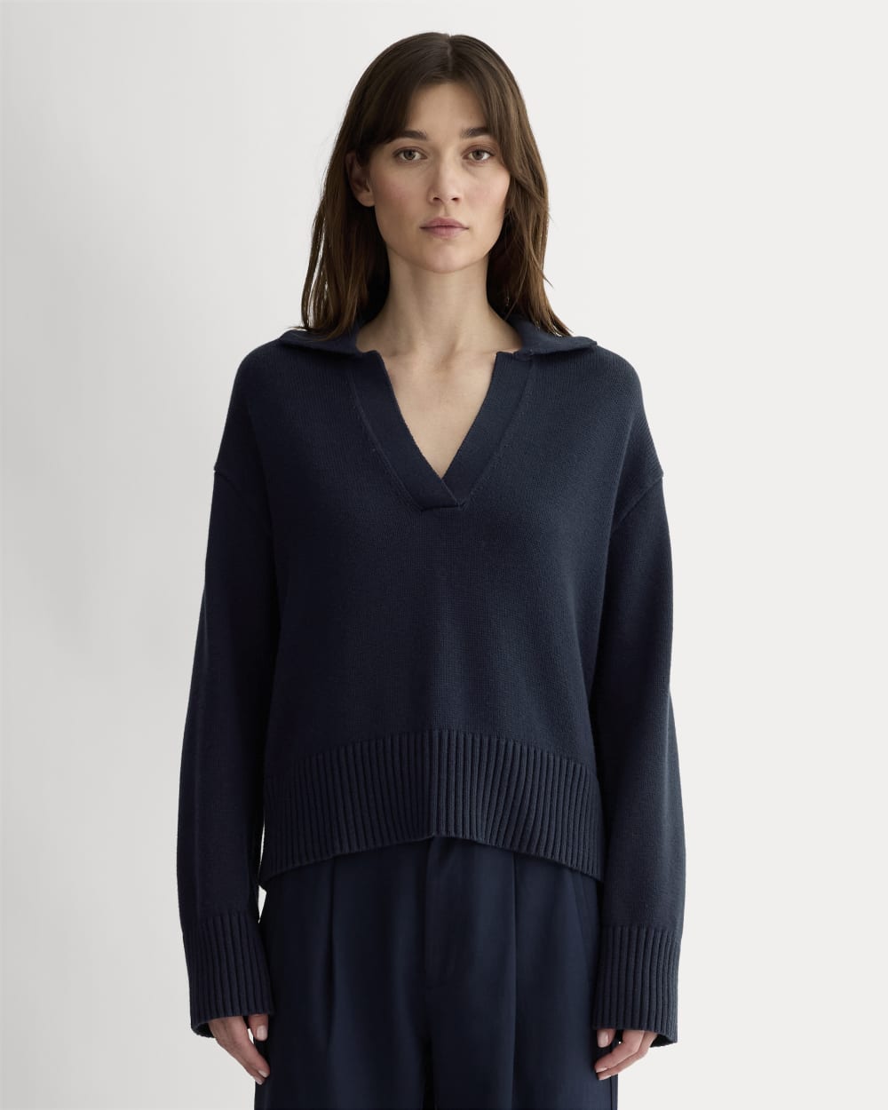 The Boxy Polo in Everyday Cotton | Navy