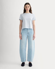 The Box-Cut Tee in Essential Cotton | Air Blue | No Pocket