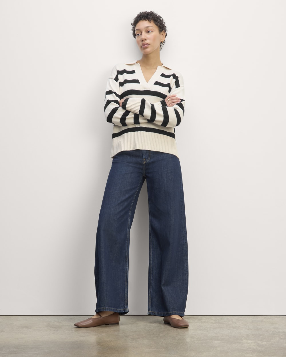 The Boxy Polo in Everyday Cotton | Canvas / Navy