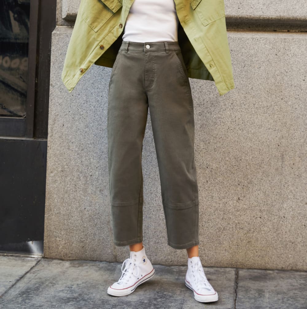 The Utility Barrel Pant | Pewter Green | Tall