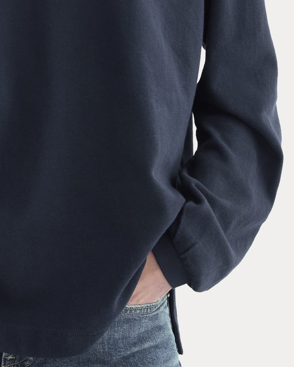 Oversized Pique Polo | Deep Navy