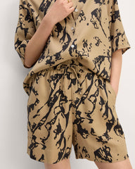 The Vacation Short | Black / Cornstalk Abstract