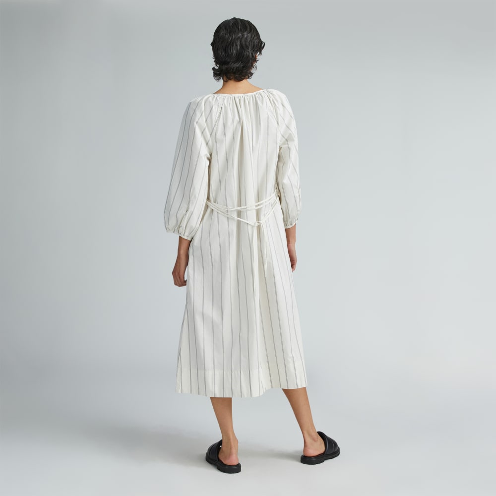 The Raglan Sleeve Poplin Dress | Black / Canvas Tan